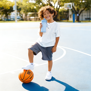 14온스 맞춤형 이중벽 진공 단열 스테인리스 스틸 헬스 스포츠 학교 아동용 물병 (방진 빨대 뚜껑 포함) - Product Image 6