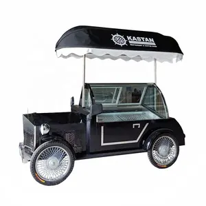 Carrito de paletas de hielo en forma de coche Descongelación automática Gelato Popsicle Ice Cream Cart