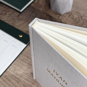 Journal de santé mentale en lin <span class=keywords><strong>personnalisé</strong></span>, <span class=keywords><strong>couverture</strong></span> rigide, suivi guidé de l'anxiété, pages au design classique, carnet de qualité supérieure - Product Image 3