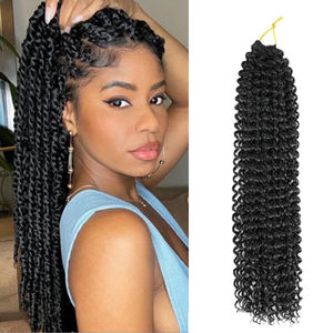 Extensiones de Cabello Trenzado Sintético Pre-Enlazado Passion Twist de 22 Pulgadas, Color Negro Teñido, Suave, 16 Mechones, 100g, Venta Directa de Fábrica - Product Image 1