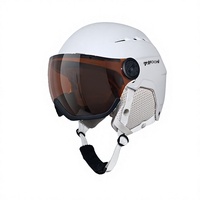 Casque de ski professionnel personnalisé pour hommes et femmes, avec lunettes intégrées, design intégral, matériau ABS, tailles M/L