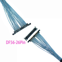 Câble LVDS de haute qualité DF56-26Pin, pas de 1,0/1,25/2,00 mm, assemblage de câbles à broches droites, faisceau de câbles 26/28AWG pour écran LCD/LED