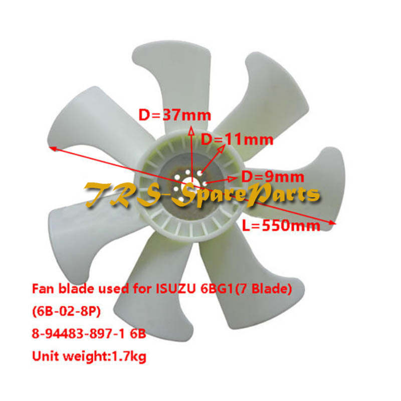 8944838971 Fan Blade for TCM Forklift with Isuzu 6BG1 Engine