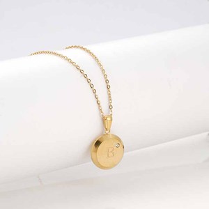 Collares de Moneda con Iniciales Inglesas Chapados en Oro de 18K para Mujer, Colgante de Letra del Alfabeto, Cadena de Oro, Amuleto, Joyería Fina de Diseñador - Product Image 5
