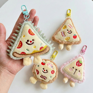 Llavero de peluche personalizado con forma de comida Kawaii, colgante de peluche de <span class=keywords><strong>pizza</strong></span>, mini muñeco de peluche, colgante para bolso, llavero esponjoso, adorno de peluche - Product Image 1