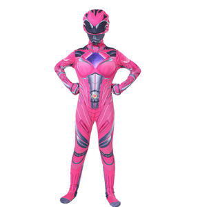 Combinaison à cinq bestioles multicolores, super personnage de bande dessinée, costume de fête d'Halloween pour enfants, Power Ranger avec masque facial - Product Image 6