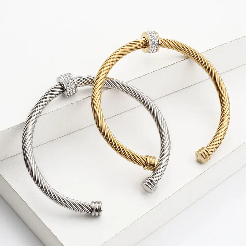 Hx Share Fashion Adjustable Bangle Blank Men Women Blank Charm Stainless Steel Cuff Bracelet For Jewelry Making