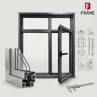 Fenêtre à battant en aluminium à rupture de pont thermique sur mesure, insonorisée, à économie d'énergie, avec double vitrage inclinable et pivotant pour maison