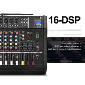 Mezclador de Audio Profesional GM6X-2 de 16 DSP y 450W*2, 6 Canales con 2 Micrófonos Inalámbricos y Conexión Inalámbrica - Product Image 6