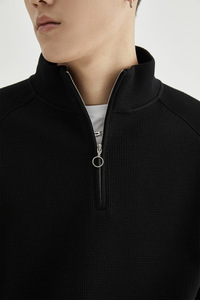 Fabricant de sweats à capuche personnalisés en molleton French Terry, 100% coton polyester, sweat à capuche avec fermeture éclair 1/4, sweat à capuche demi-zip, sweat à capuche <span class=keywords><strong>polo</strong></span> - Product Image 3