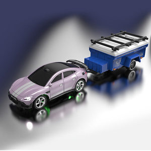 Coche de Derrape RC Compacto de Aleación Q232 con Remolque, Transmisor 2.4G, Regulación de <span class=keywords><strong>3</strong></span> Velocidades, LED, Control de Crucero, Pantalla Automática, Modo Dual - Product Image 1
