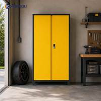 Armoire de rangement jaune en acier pour place de stationnement avec serrure numérique, pour garage, appartement, emplacement de voiture, organisateur d'outils - Fournisseur