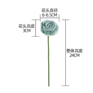 Rose artificielle Huiyan Lulian à branche unique, blanc laiteux et bleu foncé, en tissu tissé, pour décoration de mariage - Product Image 4
