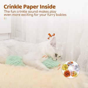 Juguetes para Gatos, Almohadas, Paquete de 3, Suaves y Duraderas, con Sonido de Papel Arrugado, Peluche de Gelatina con Catnip en el Interior, Interactivos para <span class=keywords><strong>Gatitos</strong></span> - Product Image 4