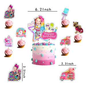 Décorations de fête <span class=keywords><strong>JoJo</strong></span>, fournitures pour fête d'anniversaire <span class=keywords><strong>JoJo</strong></span>, comprenant une bannière, des ballons, un topper pour gâteau et cupcakes, pour filles, thème Siwa. - Product Image 4