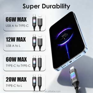 Cable USB C LED de 60 W con Cambio de Color, Cable de Carga Rápida Tipo C con Flujo LED Visible, Cable de Datos de Carga Súper Rápida con Tejido de Nailon - Product Image 3