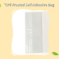Sac en plastique transparent auto-adhésif mat givré CPE imperméable pour l'emballage des cuillères, logo personnalisé