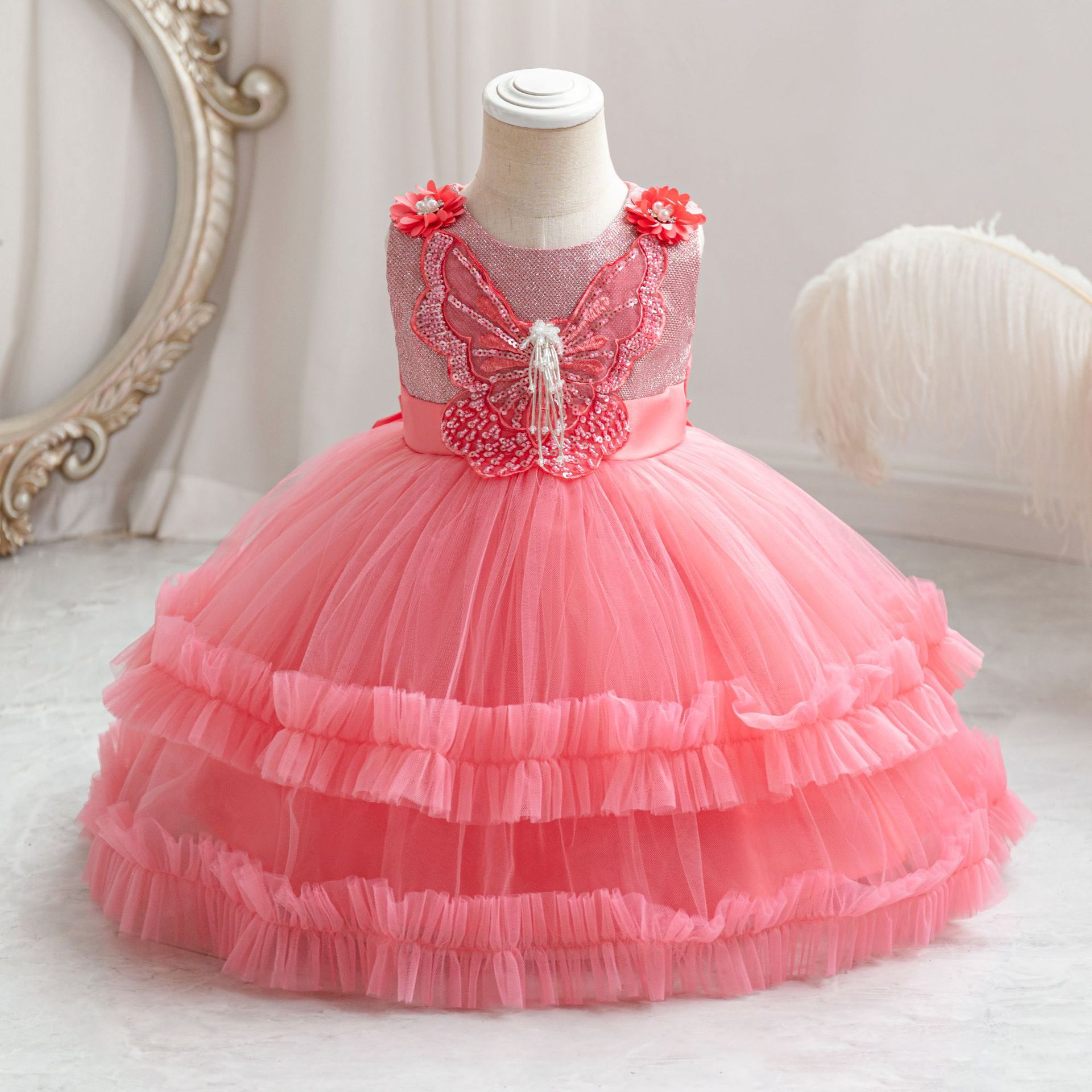 Girls Summer Dresses Applique Lace Infant Baby Girl Princess Toddler  Birthday Party Wedding Dress Clothes| Alibaba.com