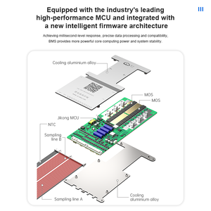 Sistema de Gestión de Baterías (BMS) Inteligente de Equilibrio Activo 2A, 4S 8S 12V 24V, para Baterías de Iones de Litio Lifepo4, con Función de Calefacción - Product Image 3