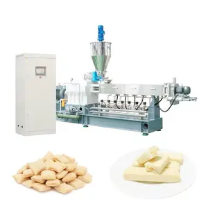 Cream chocolate filling corn chips machine snack extrusion machine cutter filler dryer and packing system for sale