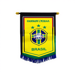 ธงแขวนสองด้านห้าเหลี่ยมสำหรับทีมฟุตบอลชาติบราซิล อาร์เจนตินา เยอรมนี เนเธอร์แลนด์ อังกฤษ ฝรั่งเศส ปี 2026 - Product Image 1