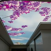 Tissu de plafond tendu en PVC décoratif 3D, qualité supérieure MSD, imprimé UV, motif floral pour mariage, fête d'anniversaire
