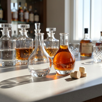 Bouteille en verre transparente vide pour spiritueux, 250 ml, 500 ml, avec bouchon, vente en gros, logo personnalisé pour whisky, brandy, bourbon, gin – Offre spéciale