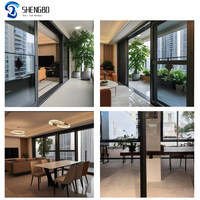 Porte coulissante design moderne à double porte en acier PVC insonorisée et coupe-vent pour l'extérieur/l'extérieur Type de persienne pour terrasse intérieure