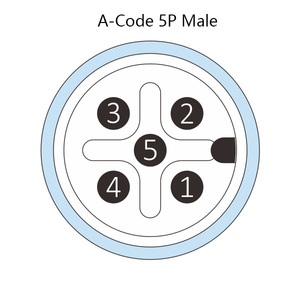 Giải Pháp Tùy Chỉnh M12 Một Mã Nam Mặt Bích Vuông Loại Bảng Kết Nối 5 Pin End Với IDC Connectors - Product Image 5