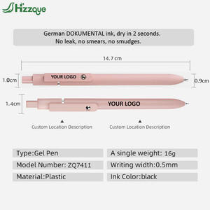 कस्टम लोगो यूनिसेक्स 0.5cs कम गुरुत्वाकर्षण जेल पेन मोर्ंडी विंटेज नीले रंग क्लिक एक्शन उच्च मूल्य कार्यालय उपहार उपयोग प्लास्टिक बनाया गया - Product Image 4