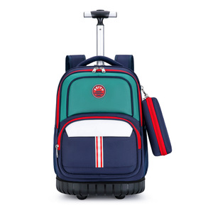 Feiyu Student Trolley <b>Backpack</b> 18 In Waterproof For Grades 1-6 Unisex School Bag With Dust Cover And Rain Cover - Product Image 3