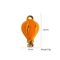Pendentif ballon plaqué or 18 carats avec zircone cubique, breloques ballon à air chaud en émail coloré pour la fabrication de bijoux