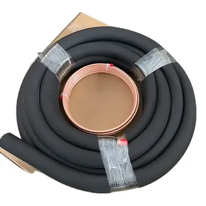 3/4+3/8 Black Rubber Cooper Line Set With Air Condition Copper Pipe