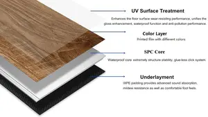 5.0mm SPC Anti Slip Flooring For Bathroom PVC Floor For Commerce
