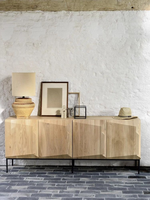 Commode en bois de luxe léger pour salon, avec panneaux décoratifs, style antique rétro, rangement personnalisable