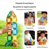 Juego de Bloques Magnéticos de Construcción para Niños, con Ventana de Colores, en Caja de Plástico Portátil, Mini Bloques de 3.75cm, Juguete de Ensamblaje para 4-6 Años