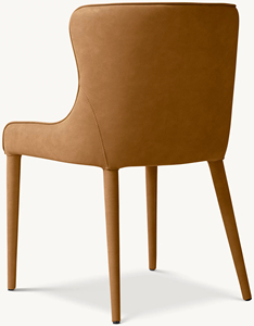 Silla de Comedor de Acero con Revestimiento de Cuero, Silueta Minimalista, Asiento sin Costuras para Proyectos Contemporáneos - Product Image 4