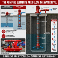 Pompe à turbine verticale pour réservoir souterrain et réservoir d'eau profond pour lutte contre les incendies