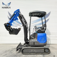 Excavatrice NIMBUS de 2 tonnes équipée d'une pompe à triple engrenage et d'une soupape hydraulique à détection de charge complète, certifiée CE/EPA V