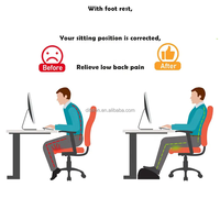 Coussin repose-pieds ergonomique en mousse à mémoire de forme pour chaise de bureau, support portable pour les pieds, réglable en hauteur