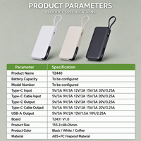 Kit Casing Power Bank DIY 65W PD 20000mAh yang Kuat untuk Baterai 21700 PCBA Enclosure Shell
