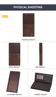 Baellerry dompet panjang desain baru untuk pria, dompet bisnis lipat ganda desain klasik minimalis dengan saku koin ritsleting