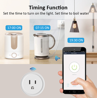 Prise intelligente sans fil électrique CNBW avec prise britannique 16A 220V, prise intelligente WiFi mini US compatible avec Google Alexa