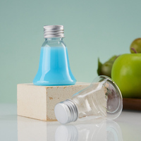 Vente en gros de bouteilles en plastique en forme de cloche de 50 ml de qualité alimentaire, mini-récipients portables vides pour boissons