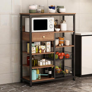 Étagère de <span class=keywords><strong>cuisine</strong></span> nordique pour fruits <span class=keywords><strong>et</strong></span> légumes, étagère en bois pour four à micro-ondes, étagère d'assaisonnement, étagère de <span class=keywords><strong>cuisine</strong></span> - Product Image 3