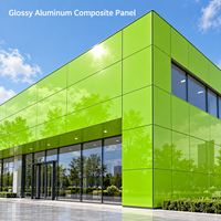 Panneau composite en aluminium brillant jaune de 3 mm 4x8 pieds avec revêtement PE pour enseignes de présentation en magasin
