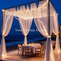 Bande lumineuse de plafond effet voile, lumière blanche toutes saisons pour restaurants, bars, mariages, cafés, maisons d'hôtes