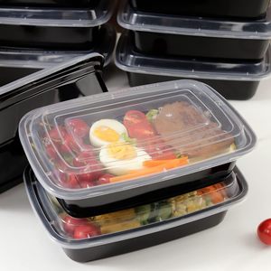 Rectangular Stackable BPA Free Food Grade PP Disposable Meal Prep <b>Containers</b> Lid Microwavable Freezable Dishwashable - Product Image 5
