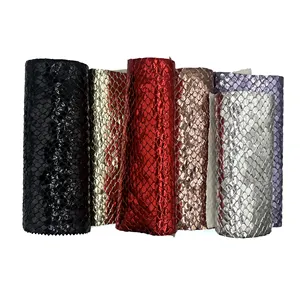 Free Sample Color Can Be Customized Animal Print Snake Scale Microfiber Leather