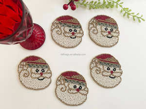 Handmade <b>Christmas</b> Decoration Beaded <b>Placemats</b> Home Decor Table Mat Mug Rug Coasters for Gift Idea - Product Image 4